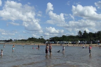 plaža ob oseki (ob plimi gladina vode naraste tudi do 5 m