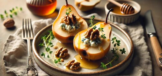 Recept: Pečene hruške z modrim sirom, orehi in medom - sladica, ki združuje eleganco in preprostost