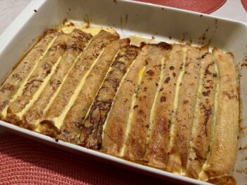 Recept za gratinirane palačinke s skuto