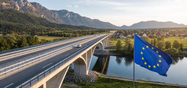 Razvojna infrastruktura kot simbol evropskih sredstev za okrevanje Slovenije.