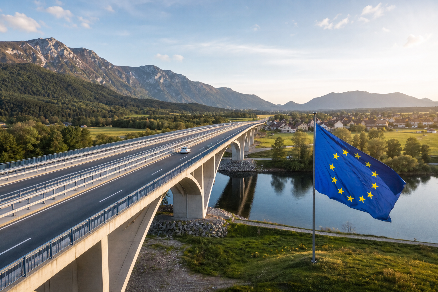 Razvojna infrastruktura kot simbol evropskih sredstev za okrevanje Slovenije.